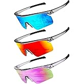 OUKEMAX Polarized Sports Sunglasses for Men Women, UV400 One-Piece Lens Sport Shades for Baseball, Running, Cycling, Fishing