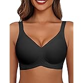 Avidlove Bras for Women Seamless Bra Full Coverage T Shirt Bralettes V Neck Wireless Bra Comfortable Brassiere