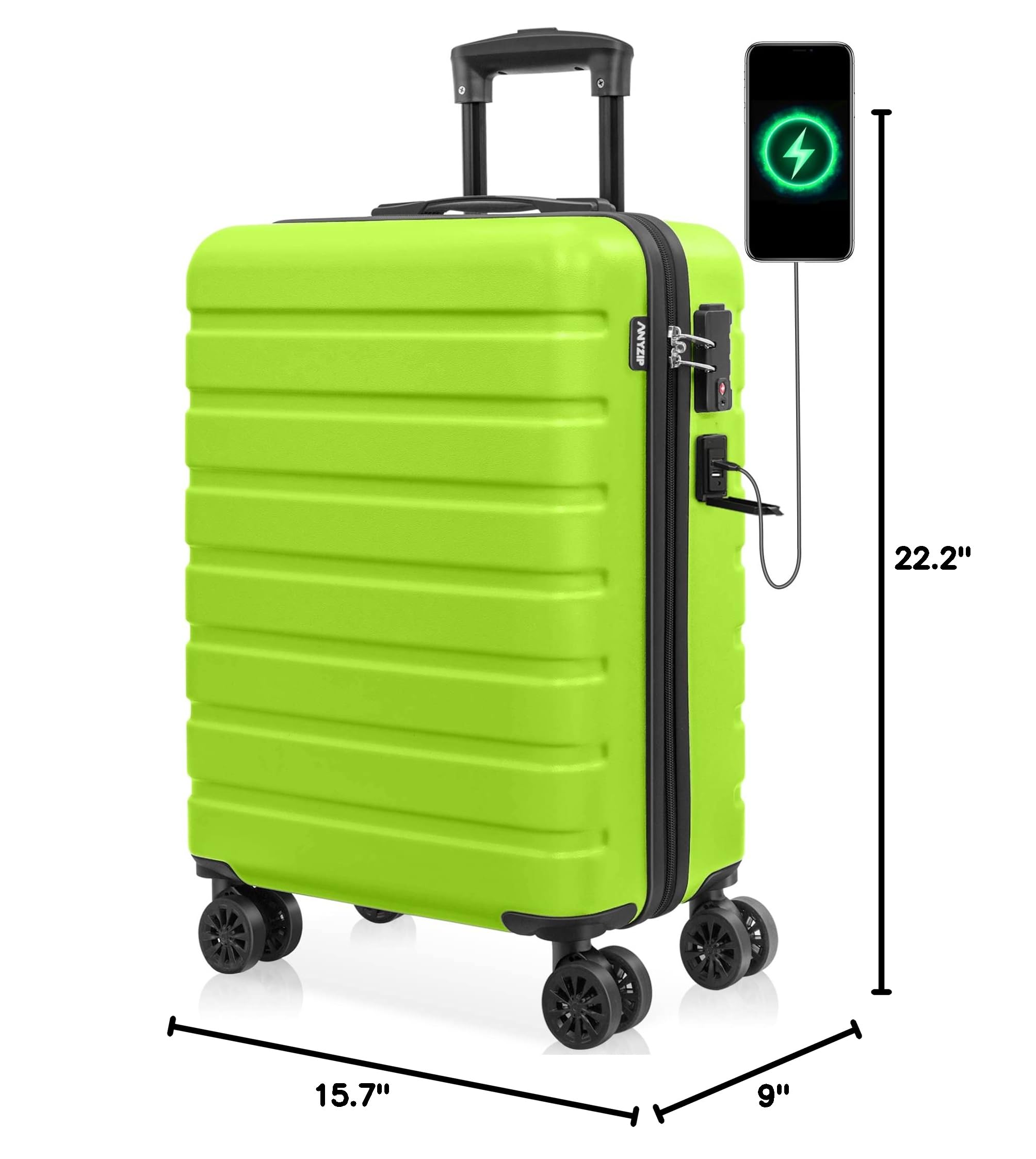 AnyZip Carry On Luggage 21