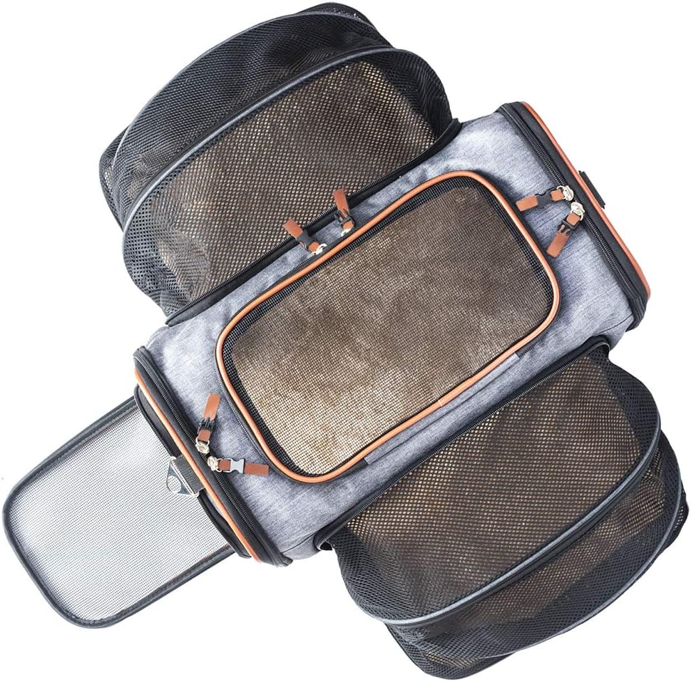 Petpeppy The Original Airline Approved Expandable Pet Carrier by Pet Peppy- Two Side Expansion, Designed for Cats, Dogs, Kittens, Puppies - Extra Spacious Soft Sided Carrier! (Black) : Pet Supplies