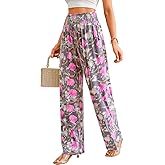 QIANXIZHAN Women's Boho Pants, Wide Leg High Waist Harem Pants Hippie Yoga Clothes with Pockets