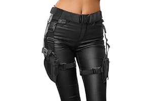 ZADIN Black Widow Costume Accessories, Lara C. Holster Belt Outfit, Rider Leg Holster Strap, Tomb Swat Cop Accessories For Women
