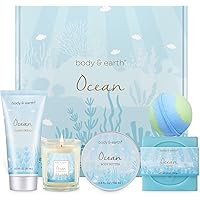 Spa Gift Kit for Women - 5 Pcs Bath and Body Gift Set with Ocean Scent, Spa Gift Basket for Her, Gifts for Women Includes Sce
