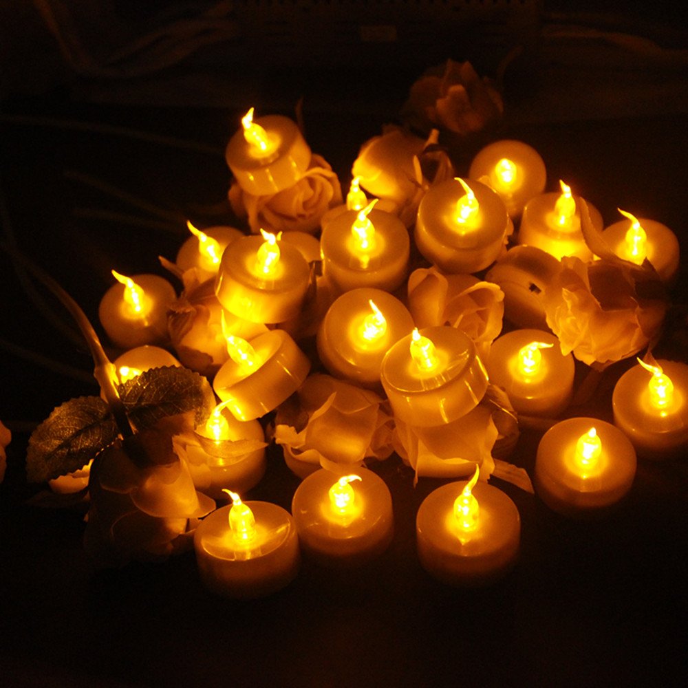 Topstone LED Tealight candles with Battery Powered Flameless Amber