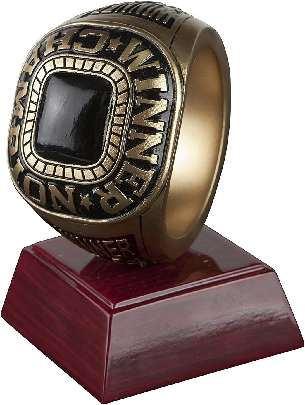Amazon Com Championship Winner Ring Trophy Ffl Winner Ring Award 4 5 Inch Tall Engraved Plate On Request Decade Awards Sports Outdoors