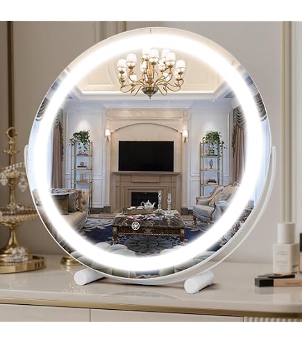 Amazon.com : KSIQMQU Turn on the Makeup mirrorA Round 15.8-inch