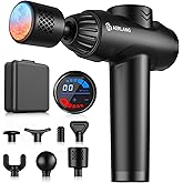 AERLANG Massage Gun with Heat and Cold,Deep Tissue Massage Gun, Back and Neck Massager for Pain Relief,Muscle Percussion Massager,Handheld Messager with 7Heads&Silent Birthday Gifts for him