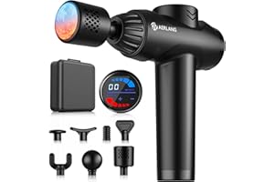 AERLANG Massage Gun with Heat and Cold,Deep Tissue Massage Gun, Back and Neck Massager for Pain Relief,Muscle Percussion Massager,Handheld Messager with 7Heads&Silent Birthday Gifts for him