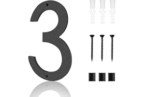 LUIETY 10 Inch Address Numbers for House | Large Floating Black House Numbers | Outside Modern Rust-proof Big House Numbers/Door Garage Gate |911 Visibility Signage (3)
