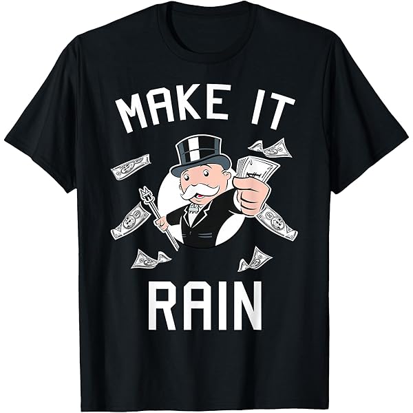 Amazon.com: Monopoly Man Make It Rain Vintage Logo T-Shirt