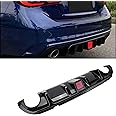 Gloss Black Rear Bumper Lip Diffuser Spoiler with Brake Light | Fit 2014-2017 Infiniti Q50 | F1 Style Shark Fin Design | Enhances Style & Aerodynamics