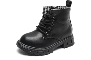kkdom Boys Girls Combat Boots Ankle Boot Lace up Fashion Walking Hiking