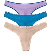 OnGossamer Women's Intimate Apparel Mesh Low-Rise Thong Panty, Champagne/Blue/Purple, S/M