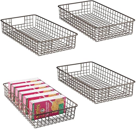Amazon Com Mdesign Household Metal Wire Cabinet Organizer Storage