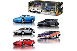 Hot Wheels Toy Cars, Premium Fast & Furious Tokyo Drift Bundle, 5 1:64 Scale Die-Cast Vehicles from The Fast Movie in Collectable Packaging