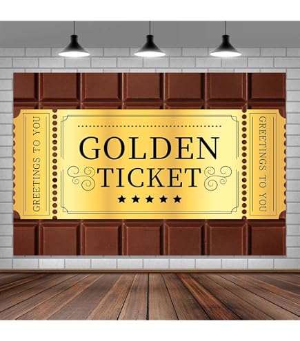 7X7ft Golden Ticket Photo Backdrop Photography Background For Kids...