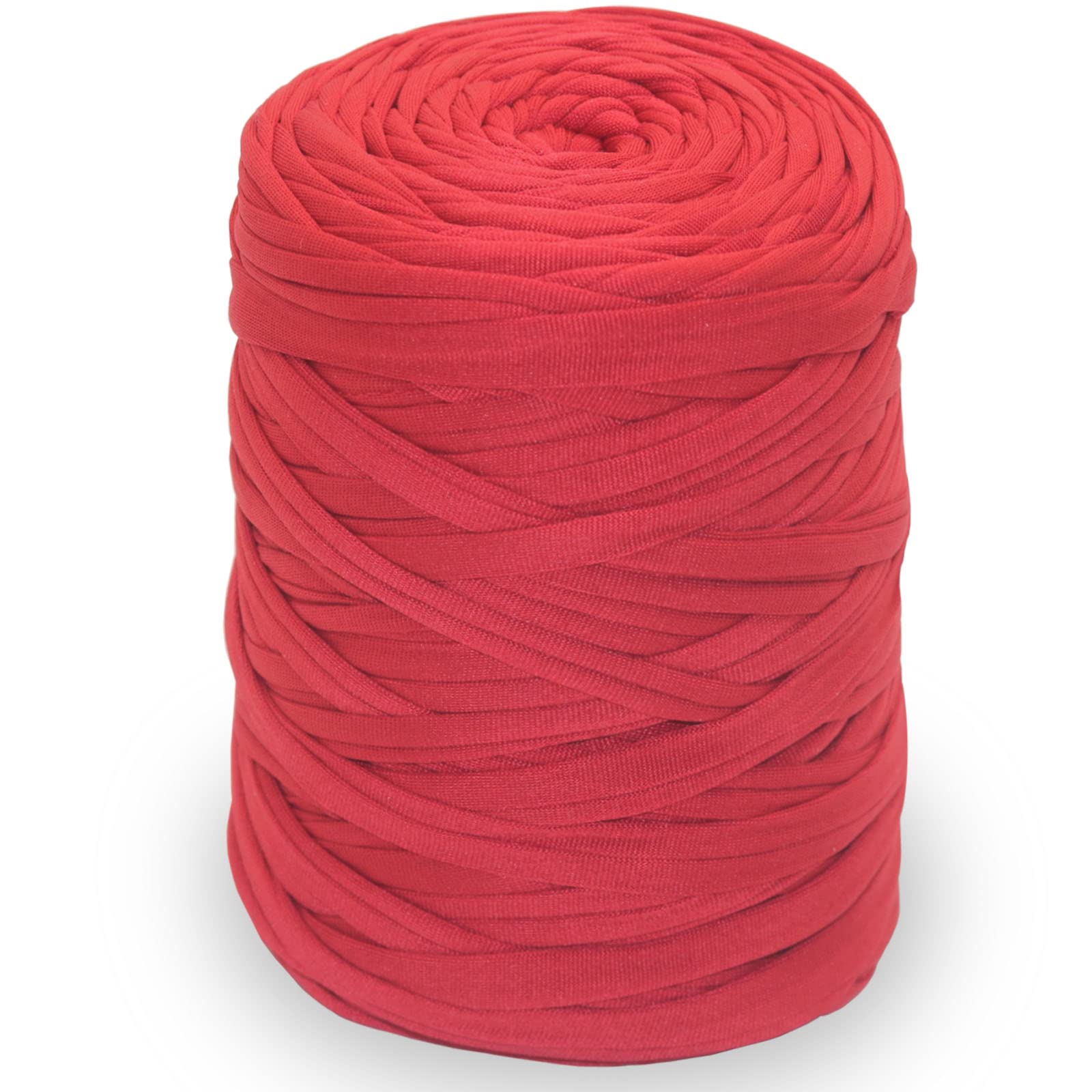 NOTIONSLAND 400g T-Shirt Yarn Knitting Yarn Fabric Crochet Yarn for Bag, Basket, Blanket Home Decor - Red Color Yarns