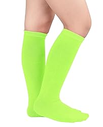 Zando 4 Pairs Neon Green Socks Toddler Cotton