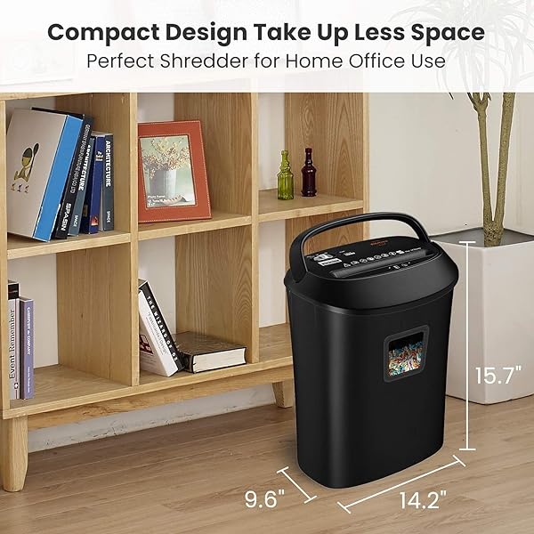 VIDATECO PAPER SHREDDER 14-SHEET CROSS-CUT SHREDDER WITH US PATENTED CUTTER,ALSO SHREDS CARD/CD,HEAVY DUTY PAPER SHREDDING MACHINE FOR HOME OFFICE,FAST WITH JAM PROOF SYSTEM,6.6-GALLON BASKET (ETL)
