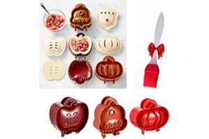 Mini Pie Molds, 3Pack Dough Presser Pocket Pie Maker for Baking, Party Potluck Hand Applepie Mold, Pumpkin and Acorn Shapes, 
