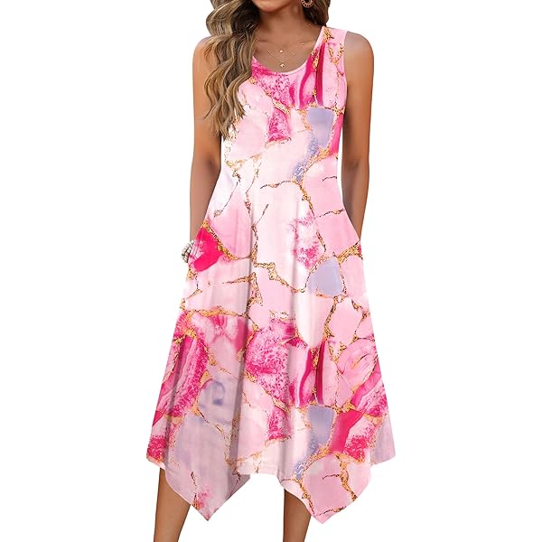 Women's Summer Tank Midi Dress with Pockets, Sleeveless A-Line Sun Dresses  Casual T-Shirt Dress Flowy Beach Sundress, Army Green Small at Amazon Women's  Clothing store