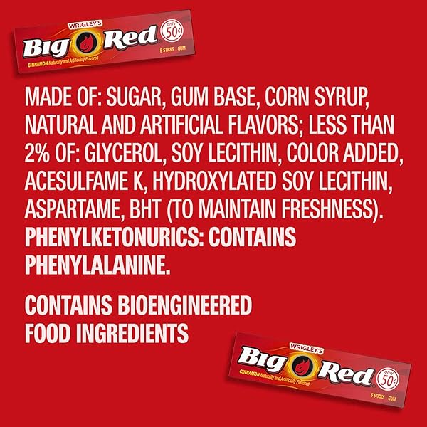 WRIGLEY’S BIG RED CHEWING GUM BULK PACK, 5 STICKS PER PACK (40 TOTAL PACKS)