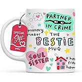 Gossby Bestie Coffee Mug - Best Friend Gift For Women - Friendship Gift for Female Friend - Friendship Gifts For Women Birthday - Gifts For Close Female Friends - 11oz White Ceramic Cup