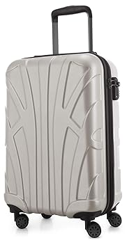 Suitline Handgepäck Hartschalen-Koffer Koffer Trolley Rollkoffer Reisekoffer, TSA, 55 cm, ca. 33 Liter, 100% ABS Matt, Matt Weiß