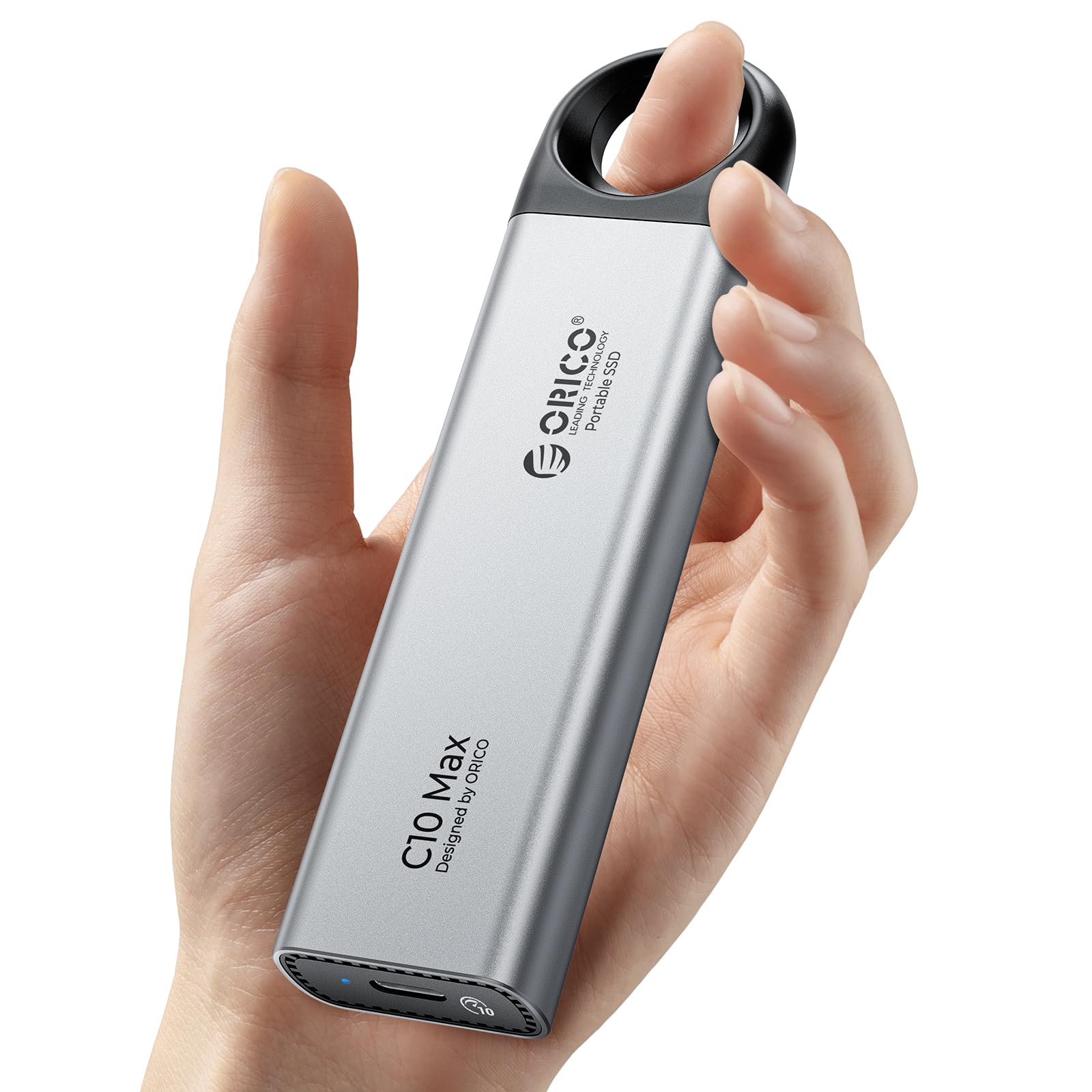 Photo 1 of ORICO 4TB Portable SSD Up to 800MB/s, Hanging Hole Design External Solid State Drive, 2 in 1 USB C&A Cable, Durable Storage for Type-C Smartphone, Tablets, Laptops, for Content Creators - C10Max
