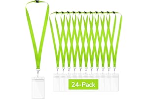 Breakaway Lanyards with Waterproof Badge Holders, Metal Hook, Polyester Neck Straps for ID Cards, Events, Office, and Schools