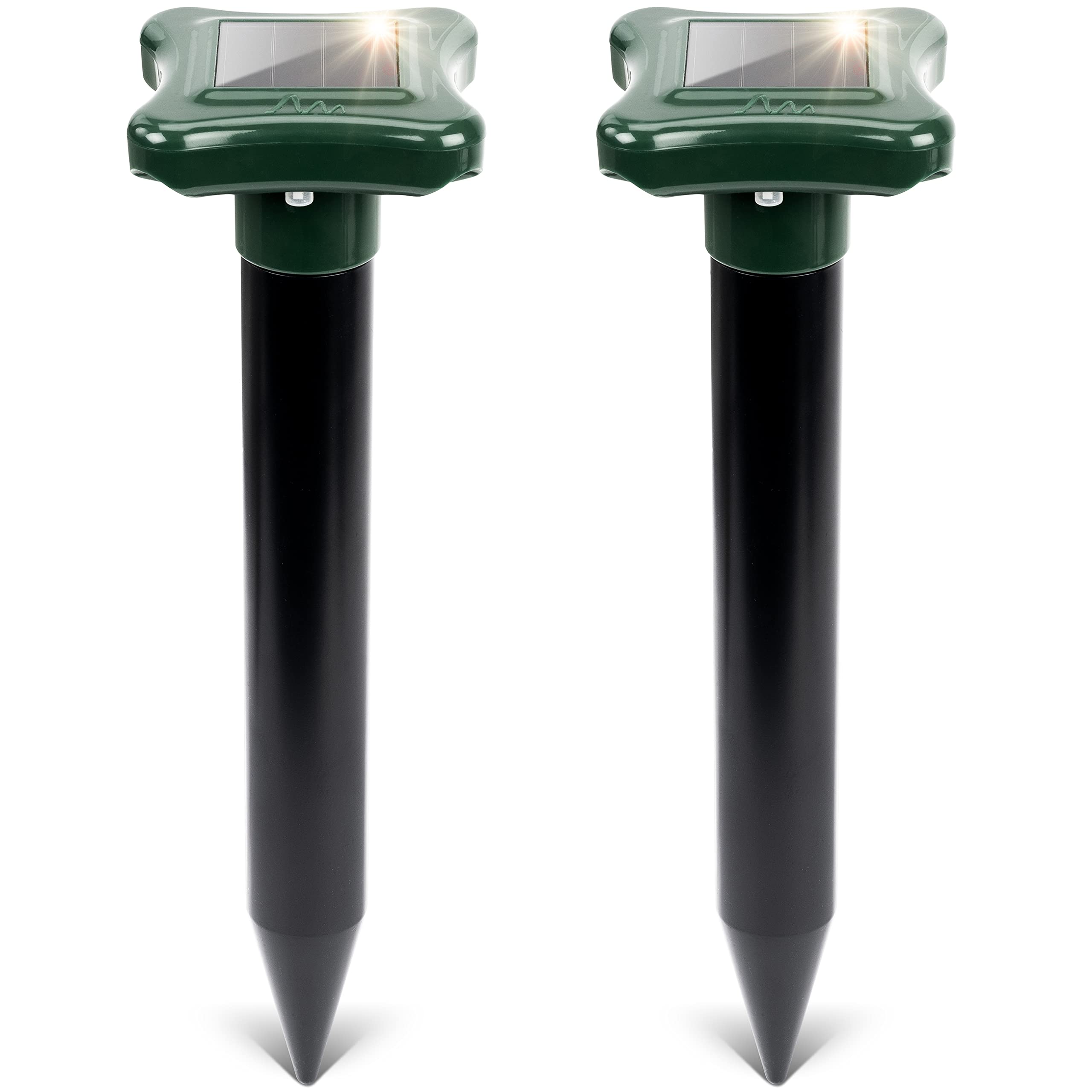 GARDIGO® Solar Ant Repellent – Set of 2 I Fight Ants by Vibrations of 600 Hz I 700 m² Range I IP56 Waterproof I Ant Control for Garden, Pot Plants I Use in the Lawn