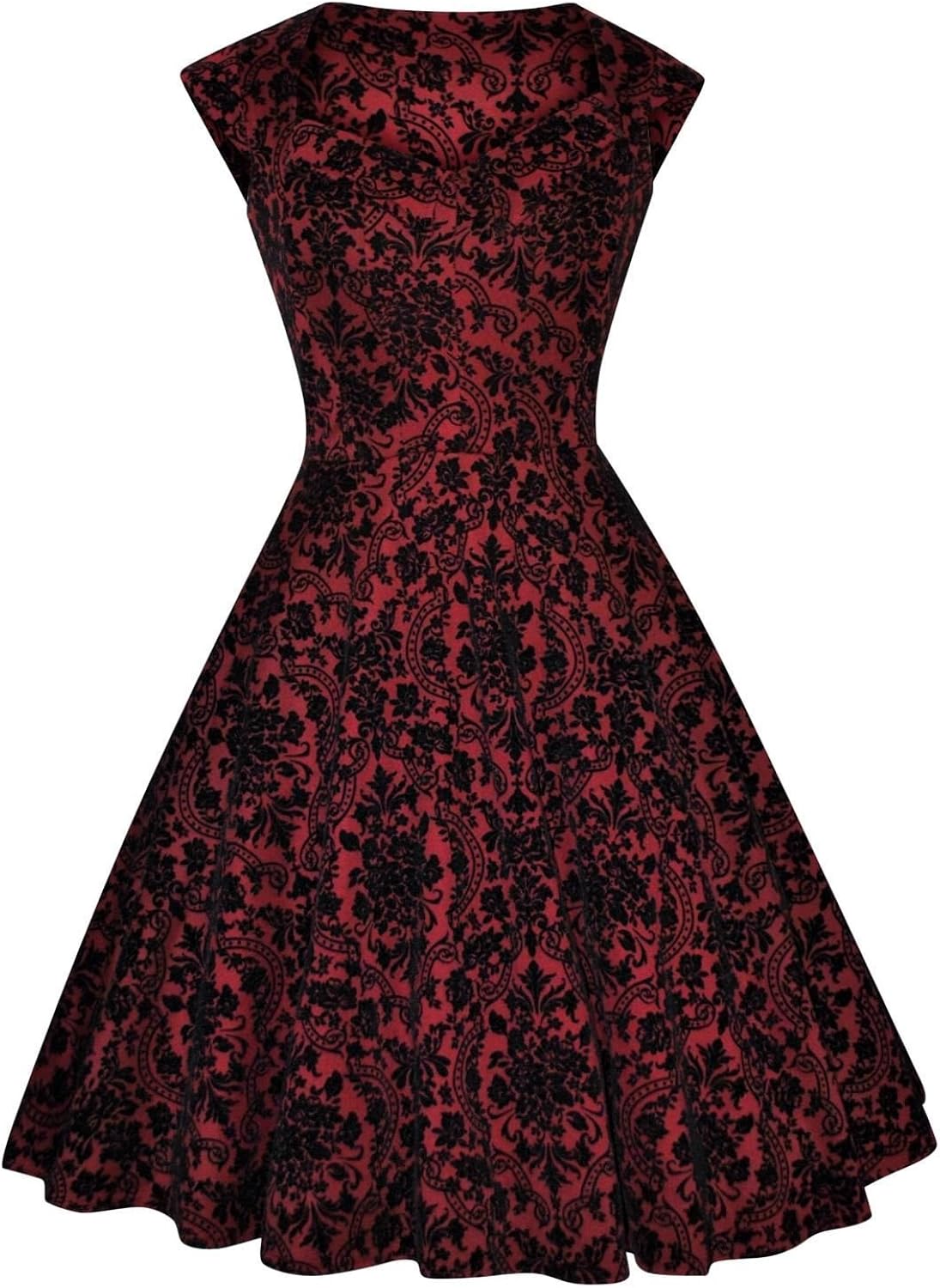 burgundy 1950s dress