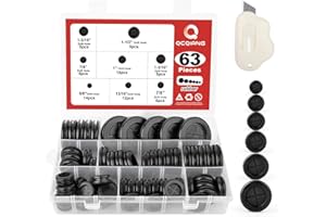 QCQIANG 63Pcs Rubber Grommet Kit, Drill Hole Firewall Hole Plugs Wire Protection, 6 Sizes 5/8" 13/16" 7/8" 1" 1-3/16" 1-1/2"(Round)