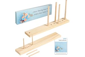 Ackitry 4-in-1 Multipurpose Bow Maker for Ribbon for Wreaths Wooden Double Sided Bow Making Tool with 2 Bundles Twist Ties for Making Bows, DIY Crafts Bows Party Decorations Holiday Wreaths