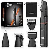 MAXGROOM Manscape Body Hair Trimmer for Men, Waterproof Pubic, Groin & Ball Shaver, No-Nick Mens Electric Grooming Kit with LED Display, USB Rechargeable, Adjustable Guide Comb