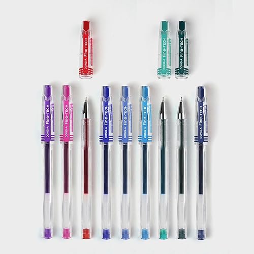 Dong-A Ultra Fine Point Ink pen Assorted 10 Colors Gel Pens Thin line  and Smooth touches Gel Ink Rolling