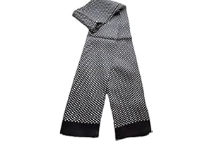 100% Silk Double Layer Men Scarf Neckerchief Fashion Dots Black