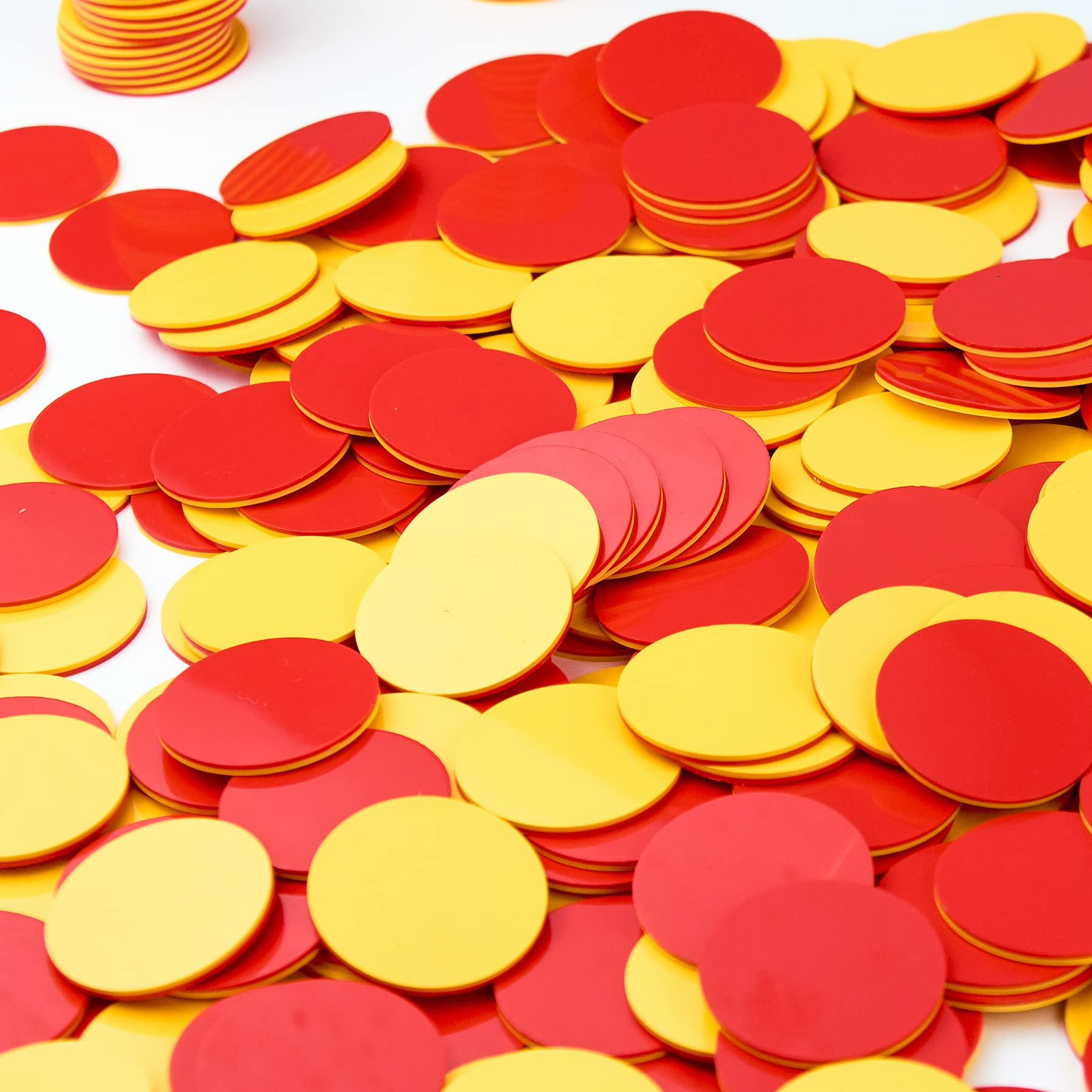 Plastic Two-Color Counter,Red/Yellow Two Side 1000 PCS,Counting Manipulatvies, Math Counters for Kids, Counting Chips