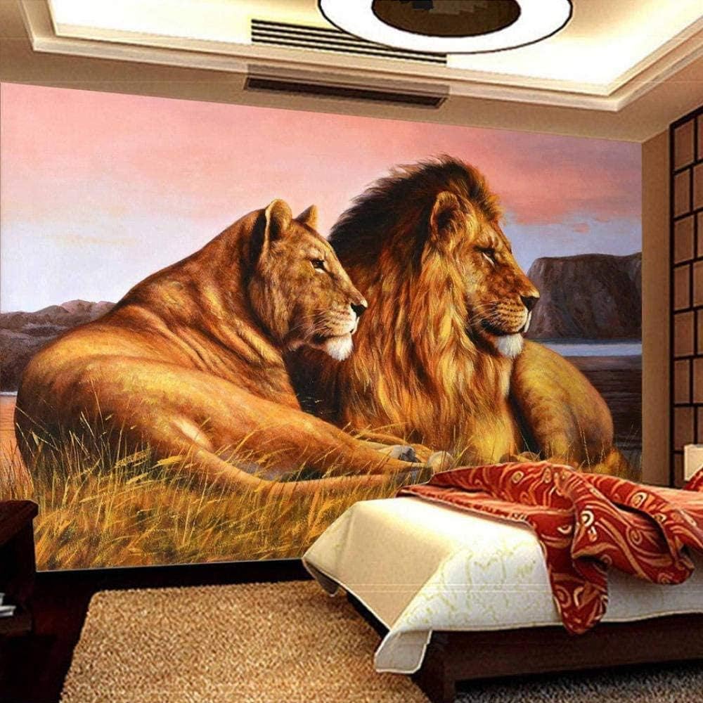 Wall Mural 3D Effect Lion Living Room Bedroom Office Hallway Decoration