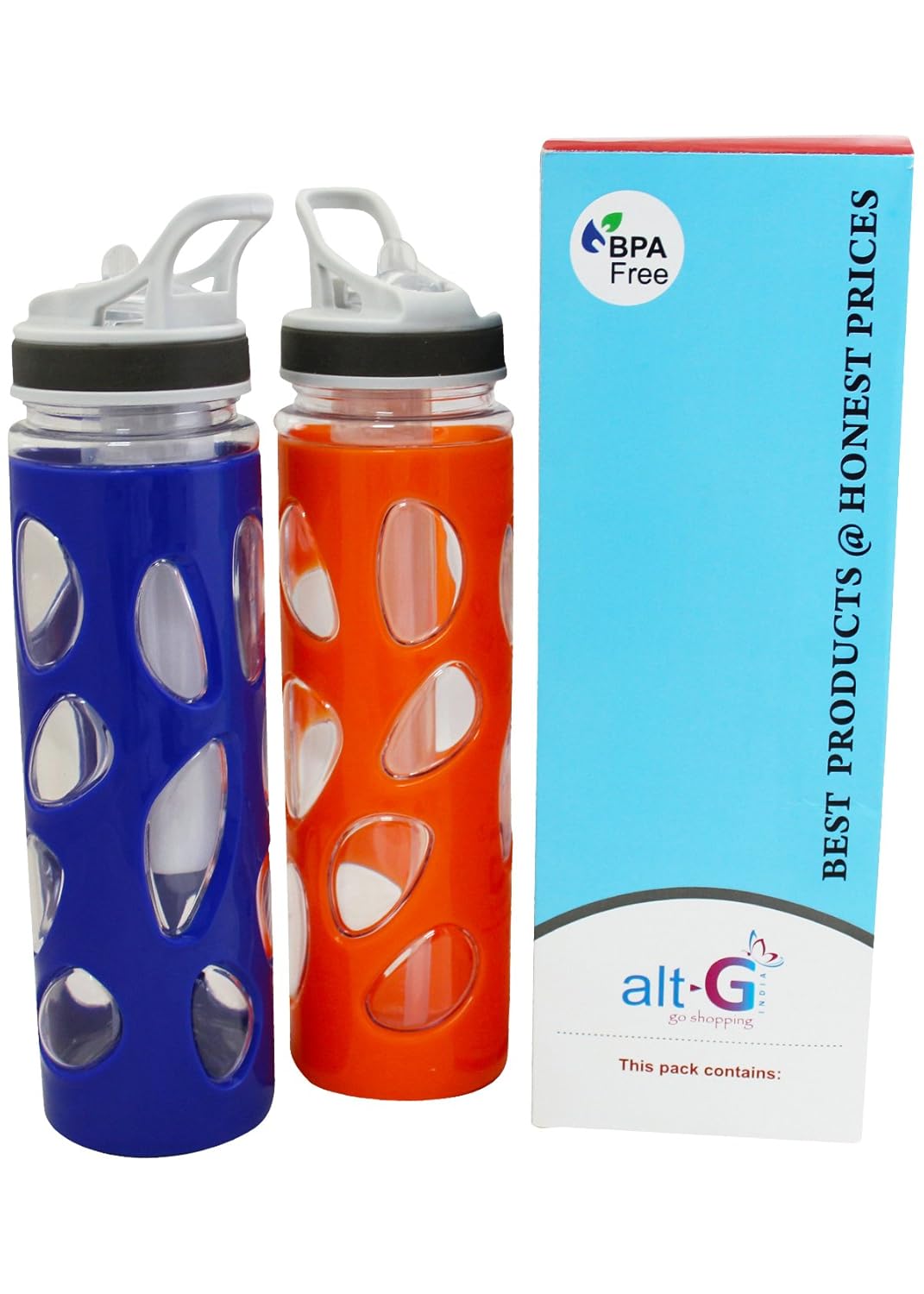 ALTG Unique Design Water Bottle with Ice Tube (Pack of 3) Amazon.in