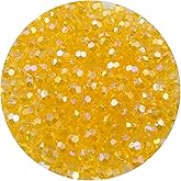 Daiyifiy 400 Pcs 8MM Round Faceted Acrylic Beads AB Color Transparent Crystal Acrylic Beads Round Bicone Beads for Jewelry Making, Bracelets Necklaces Earrings Wind (122- Yellow AB)