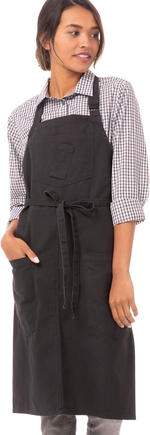 Chef Works Unisex Rockford Bib Apron, Steel Gray, 0: Clothing