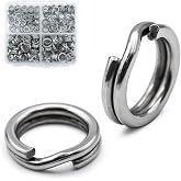 FishTrip 50/100/200Pcs Fishing Split Rings Heavy Duty for Saltwater | Stainless Steel, Nickel-Plated Flattening Process, Terminal Tackles Connectors Treble Hooks Replacement, Plugs, Spinners