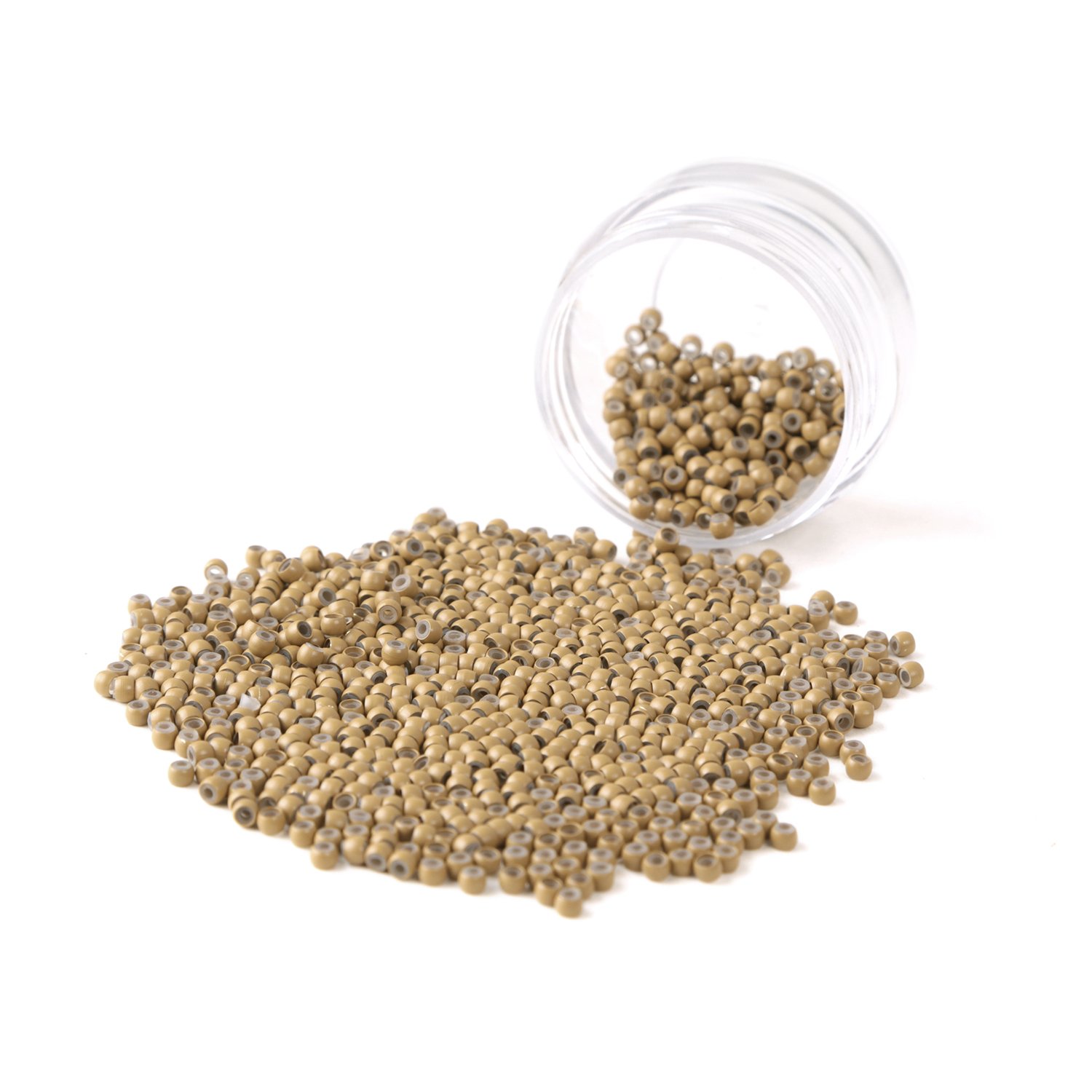 Vlasy Silicone Lined Nano Rings Beads for Nano Tip Hair Extensions Micro Nano Beads (200pcs, L.Brown)