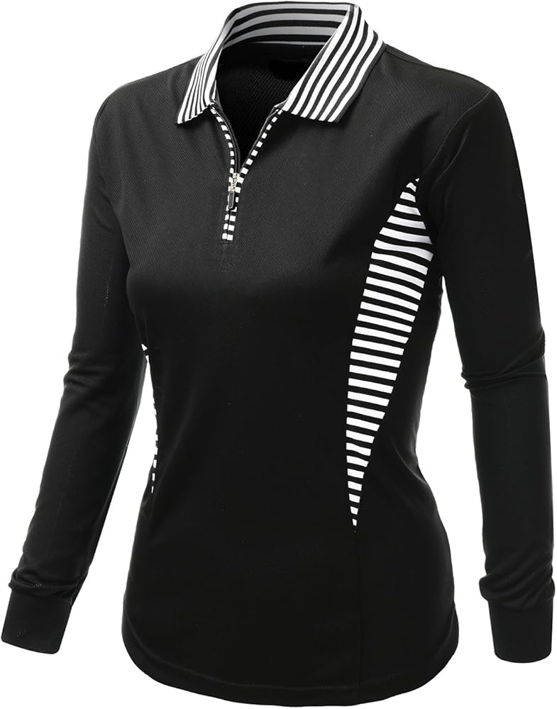 polo negro manga larga mujer