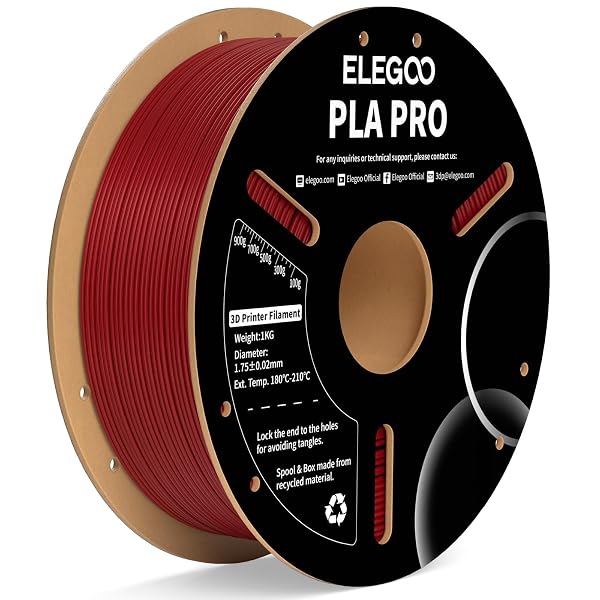 ELEGOO PLA PRO FILAMENT 1.75MM BURGUNDY RED 1KG,...
