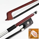 VINGOBOW Brazilwood Viola Bow, 14"-17" Full Size 74.5cm | Ebony Frog, Natural Mongolian Black Horsehair, Well Balanced, Sweet Tone