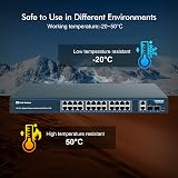 YuanLey 28 Port Gigabit PoE Switch 400W 24 PoE+ 2 Uplink 2 SFP Unmanaged view 7