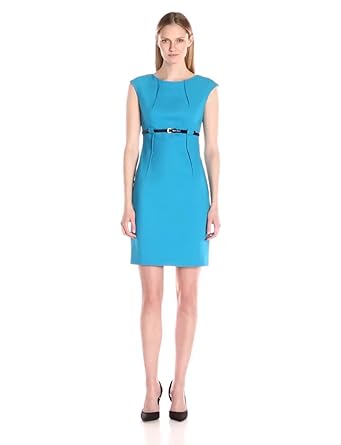 Amazon.com: Calvin Klein Women's Empire-Waist Sheath Dress ...