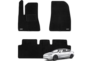 WENNEBIRD Superior Carpet Floor Mats for 2024 New Tesla Model 3 (Highland), Premium All Weather Anti-Slip Waterproof Floor Liners, 0.6 Inch Thickness Rugs, Car Interior Accessories - 3pc
